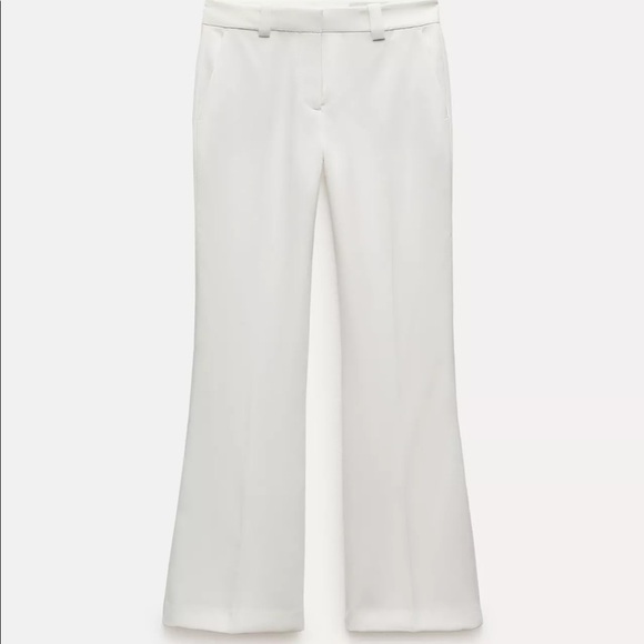 Zara white pants , flare size Medium, color ecru - Picture 1 of 6